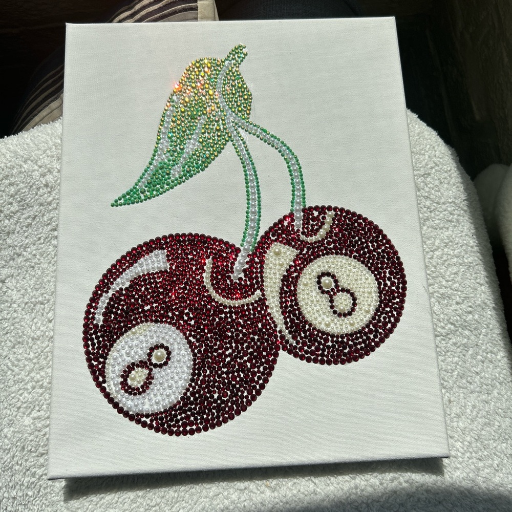 Cherry Rhinestone Canvas Art